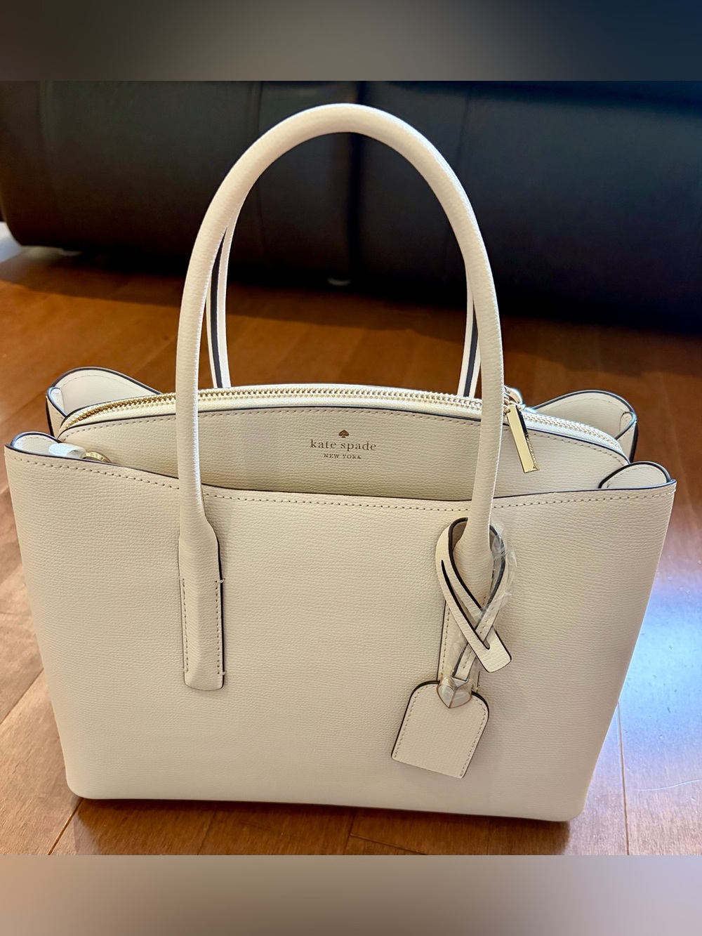Kate Spade Margaux Refined Grain Large Satchel Parchment KE766 NWT
